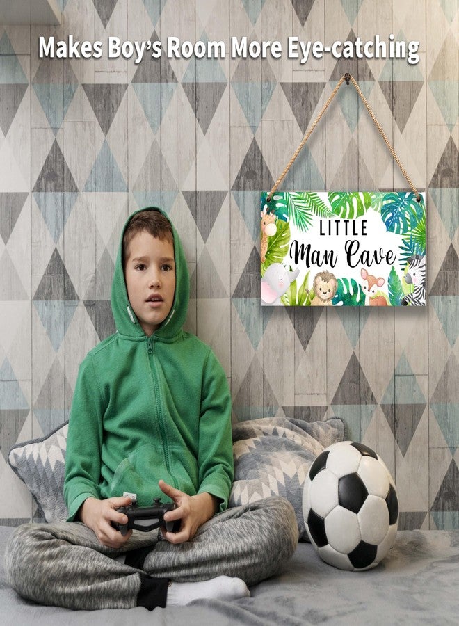 patcate Woodland Nursery Room Decor for Baby Bedroom - Jungle Safari Animal Theme Little Man Cave Sign Wall Decor for Toddler Boy- 6"x12" -A09 - Image 3